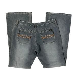 Angels Y2K McBling Blue Gray Flare Jeans Size 13